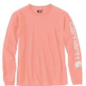 Carhartt Women's Relaxed Fit Midweight Logo Long Sleeve Shirt Size L MSRP $29.99